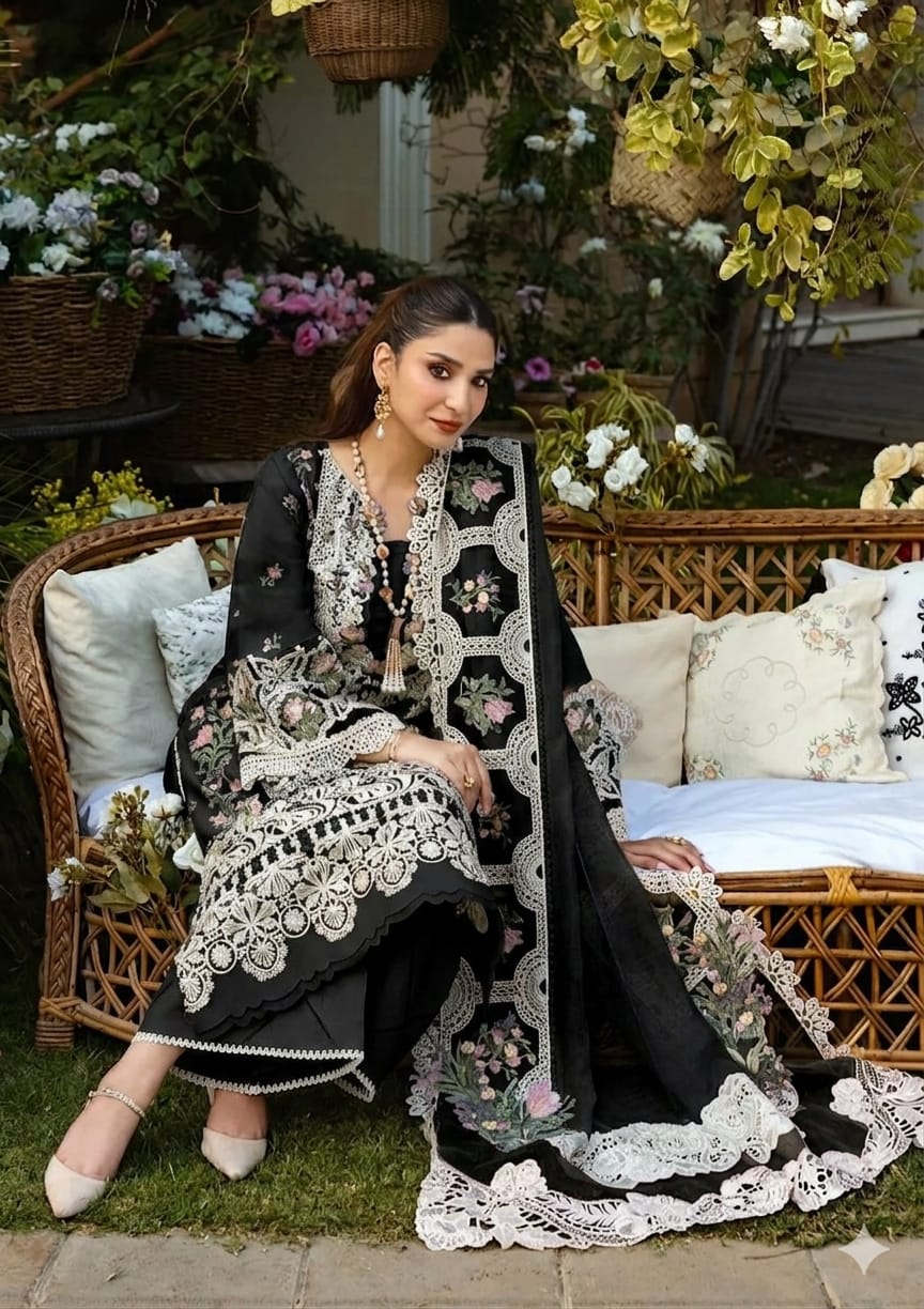 Premium Chicken Kari Embroidered Lawn Suit | 3 Piece Unstitched