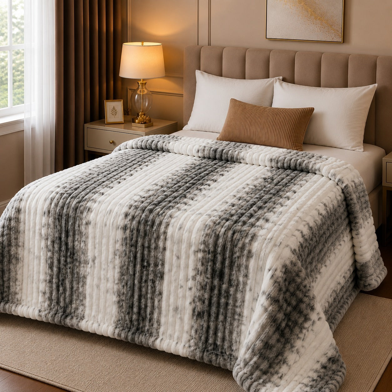Bubble Printed AC Blanket – Premium Plush Super Soft Fleece Double Bed Blanket