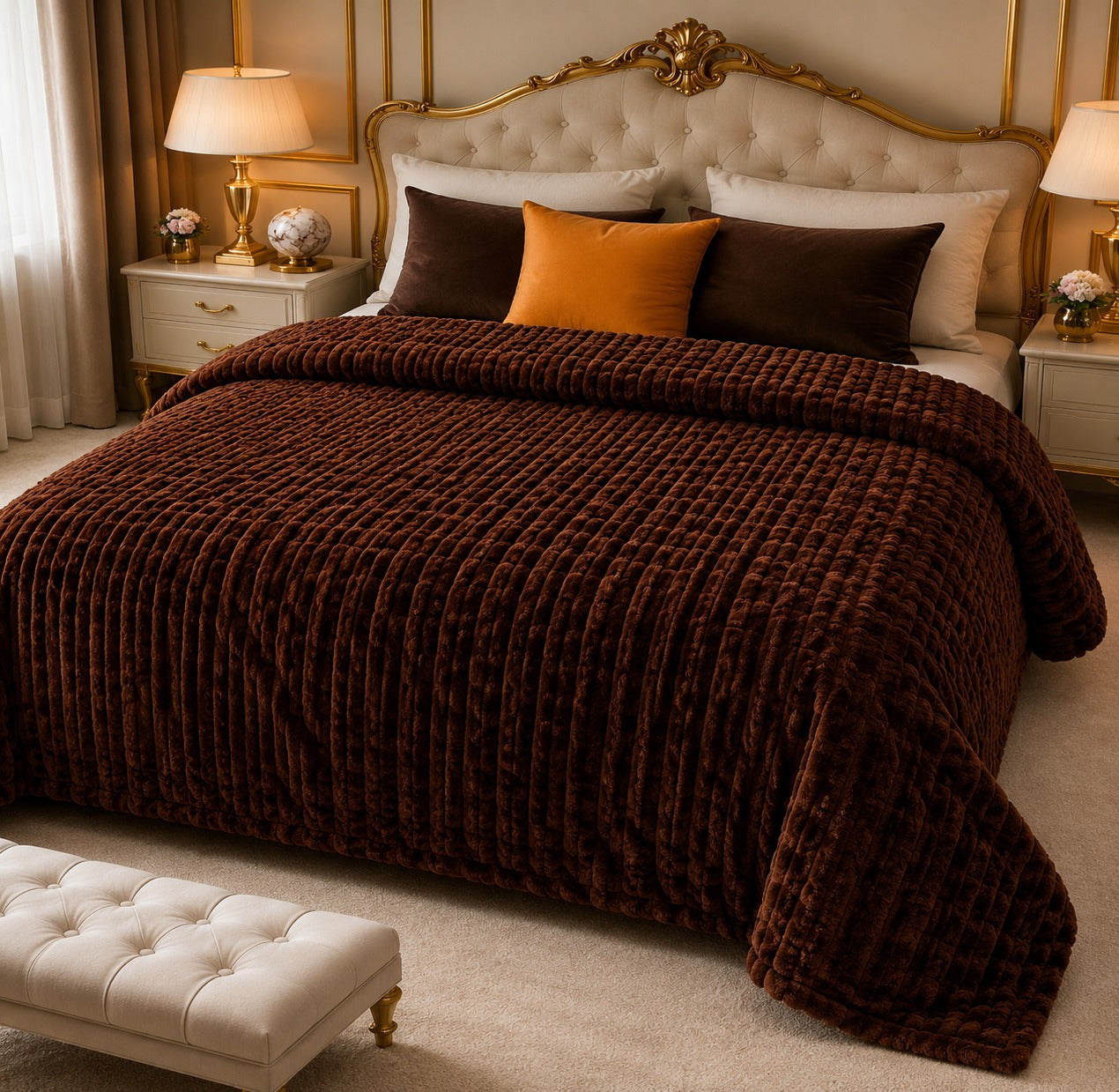 Luxury Bubble AC Blanket | Premium Plush Super Soft Fleece | Double Bed