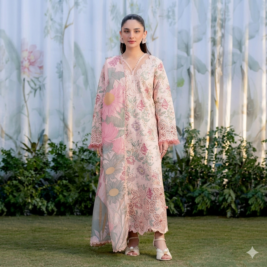 3 PIECE-LAWN FABRIC EMBROIDERY