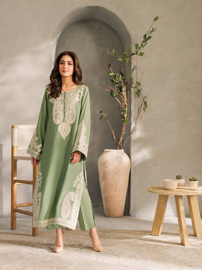 Premium Stitched Embroidered Lawn 3 Piece Suit with Chiffon Dupatta