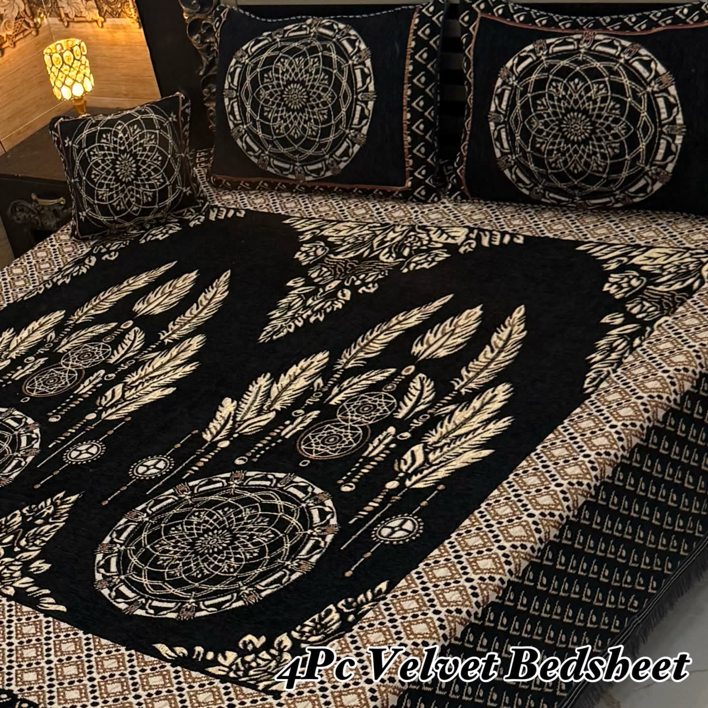 4Pc Velvet Jaquard Bedsheet