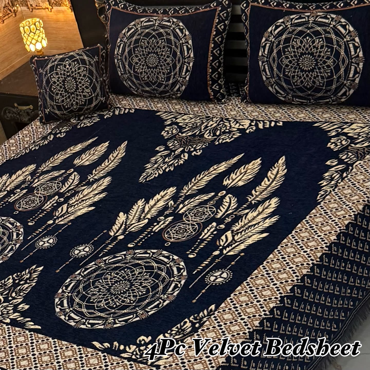 4Pc Velvet Jaquard Bedsheet