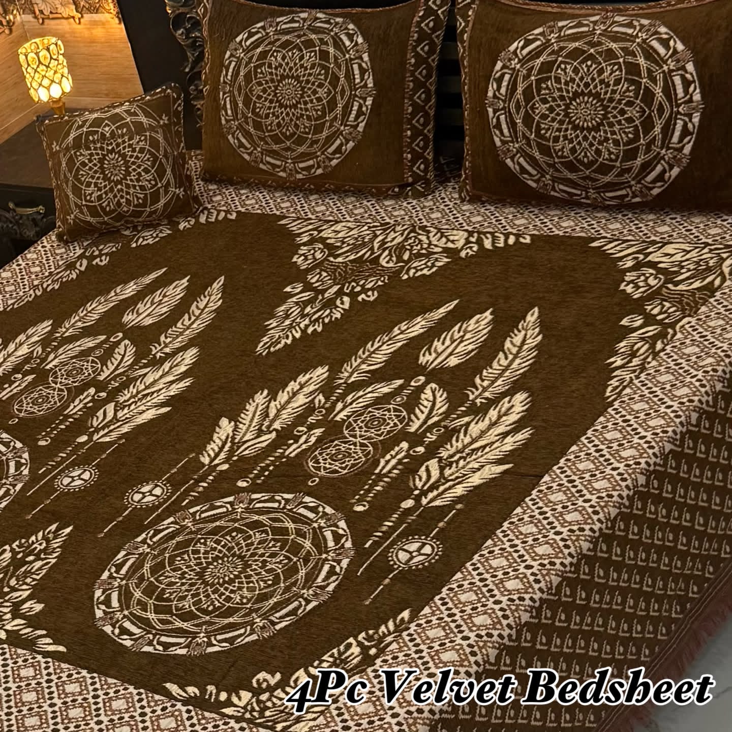 4Pc Velvet Jaquard Bedsheet