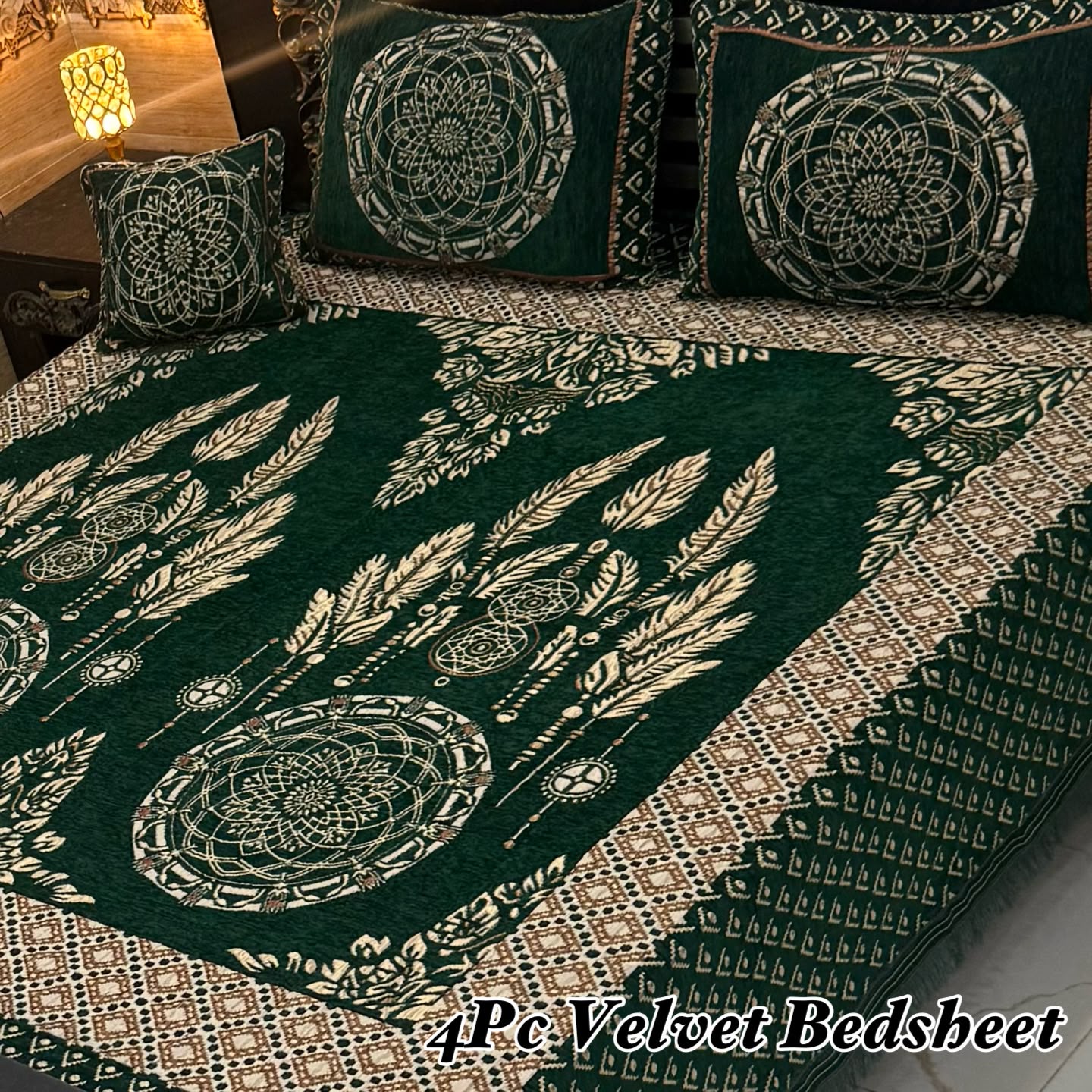 4Pc Velvet Jaquard Bedsheet