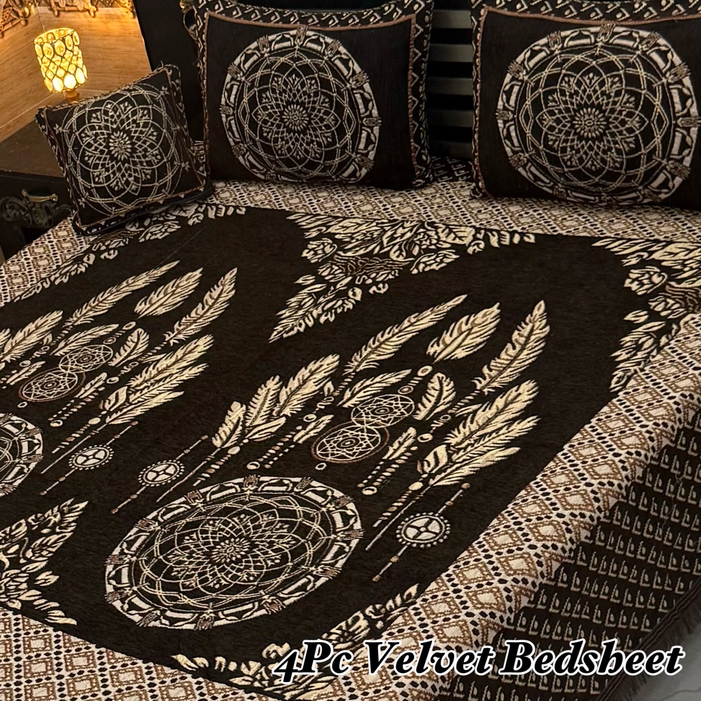 4Pc Velvet Jaquard Bedsheet