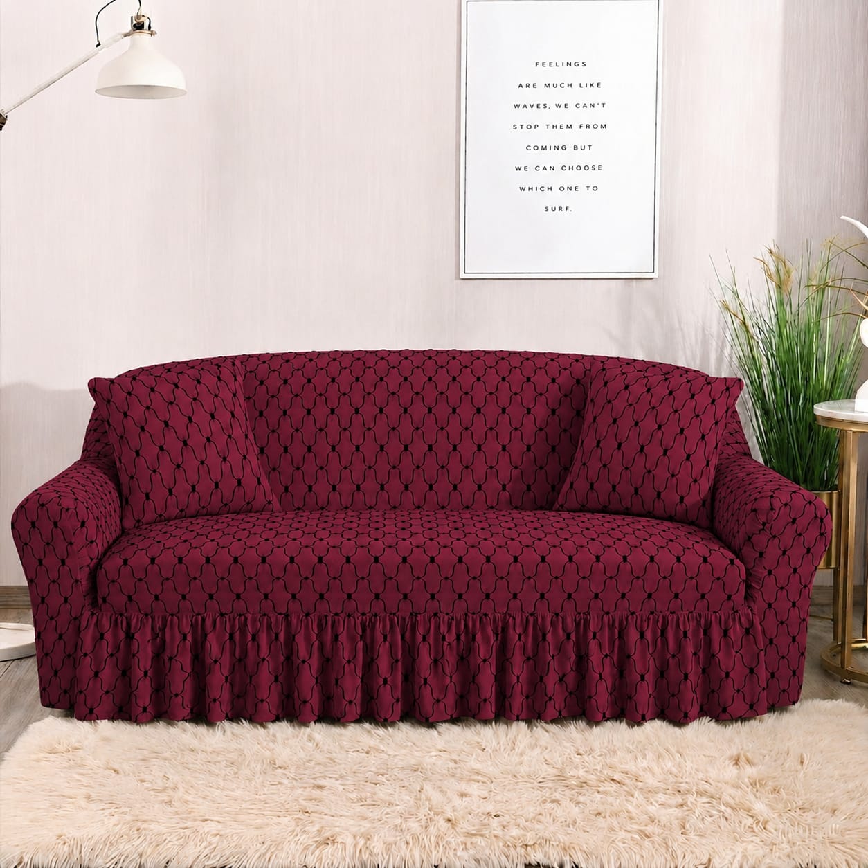 Butterfly Jersey Stretch Sofa Cover – Soft & Elastic Furniture Protector