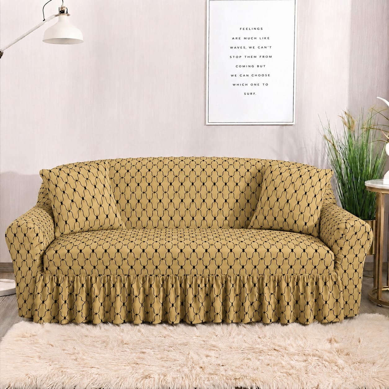 Butterfly Jersey Stretch Sofa Cover – Soft & Elastic Furniture Protector