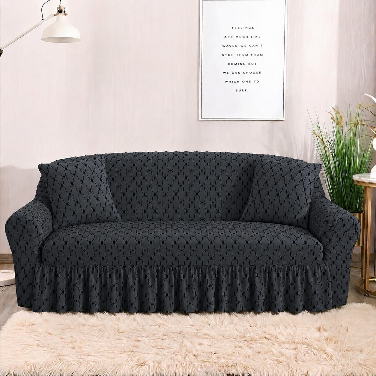 Butterfly Jersey Stretch Sofa Cover – Soft & Elastic Furniture Protector