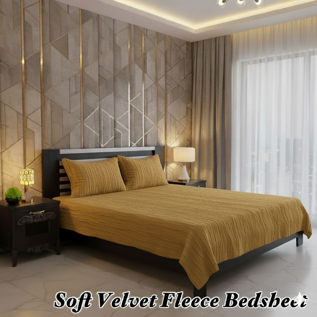 Premium Soft Velvet Fleece King Size Bedsheet Set – 3 Piece Bedding Set