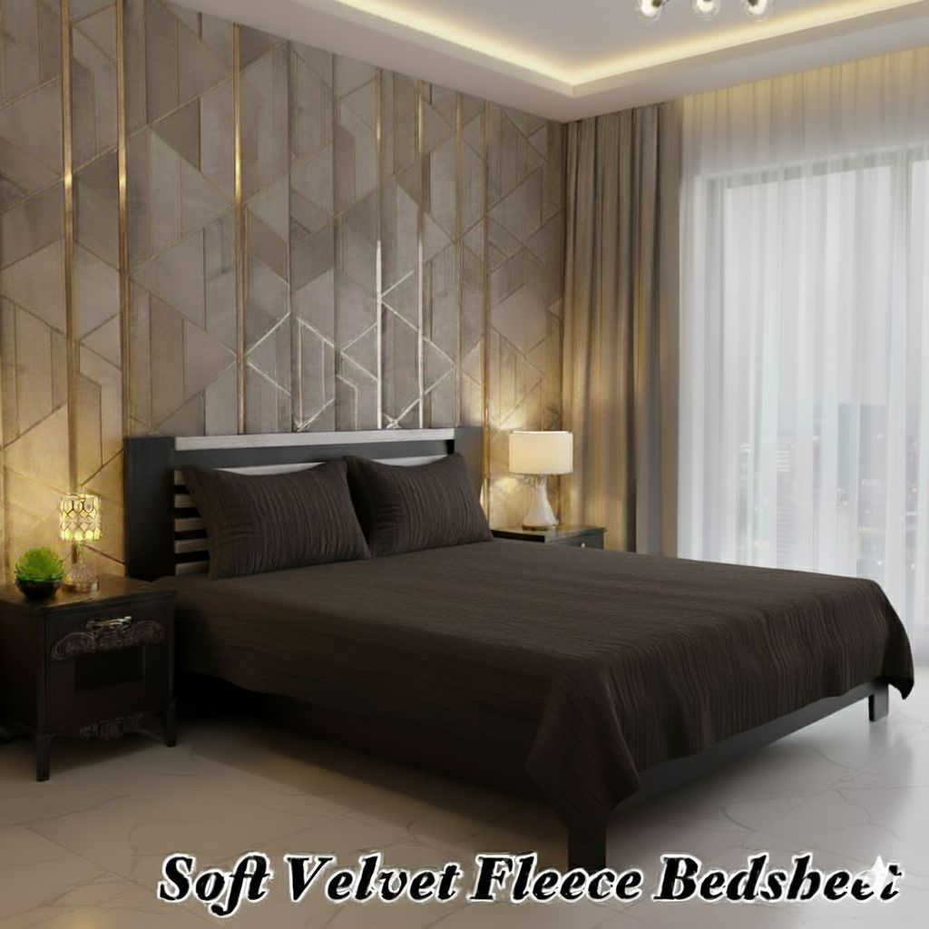 Premium Soft Velvet Fleece King Size Bedsheet Set – 3 Piece Bedding Set
