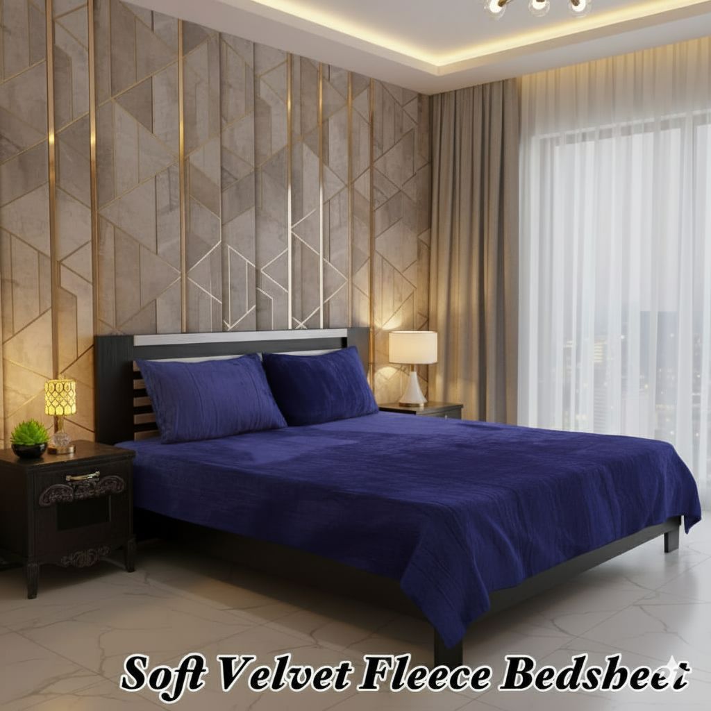 Premium Soft Velvet Fleece King Size Bedsheet Set – 3 Piece Bedding Set