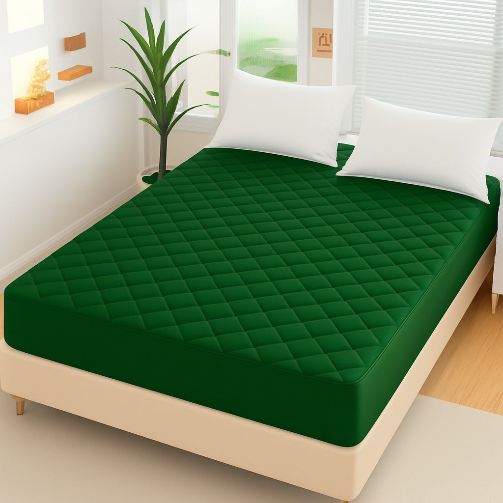 Luxury Quilted Waterproof Mattress Protector | Cotton Fitted Bed Cover