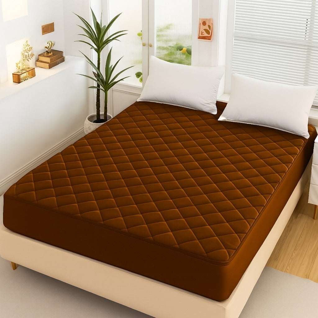 Luxury Quilted Waterproof Mattress Protector | Cotton Fitted Bed Cover