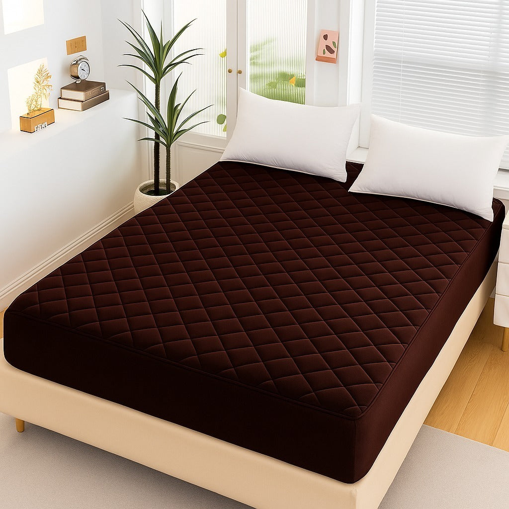 Luxury Quilted Waterproof Mattress Protector | Cotton Fitted Bed Cover