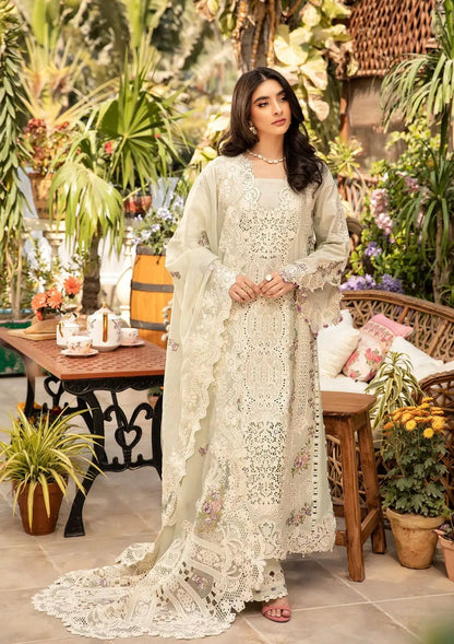 Luxury Chicken Kari Embroidered Lawn Suit with Organza Dupatta