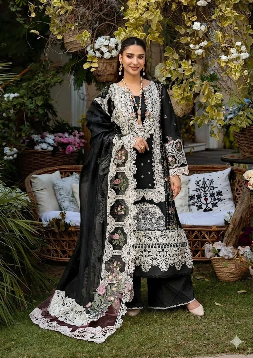 Premium Chicken Kari Embroidered Lawn Suit | 3 Piece Unstitched