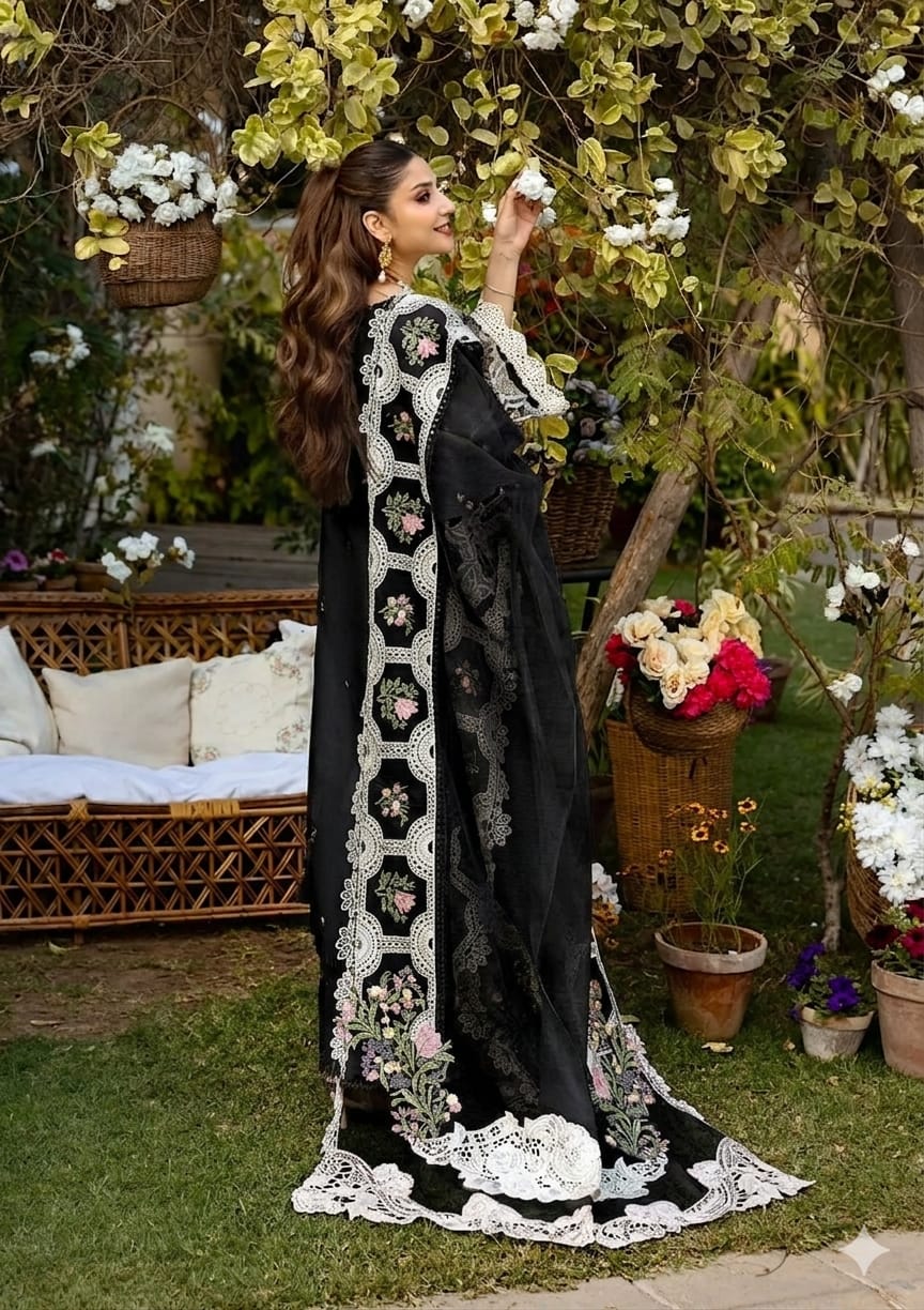 Premium Chicken Kari Embroidered Lawn Suit | 3 Piece Unstitched