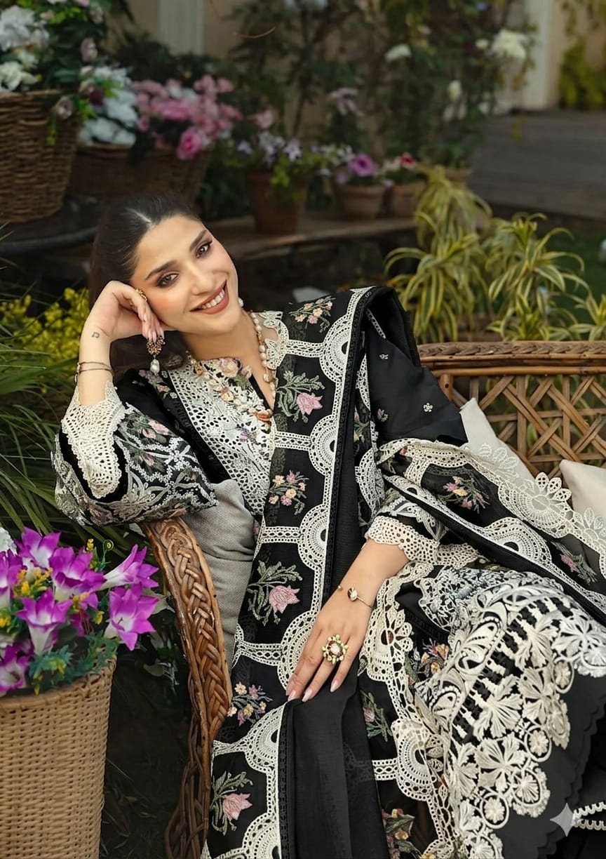 Premium Chicken Kari Embroidered Lawn Suit | 3 Piece Unstitched