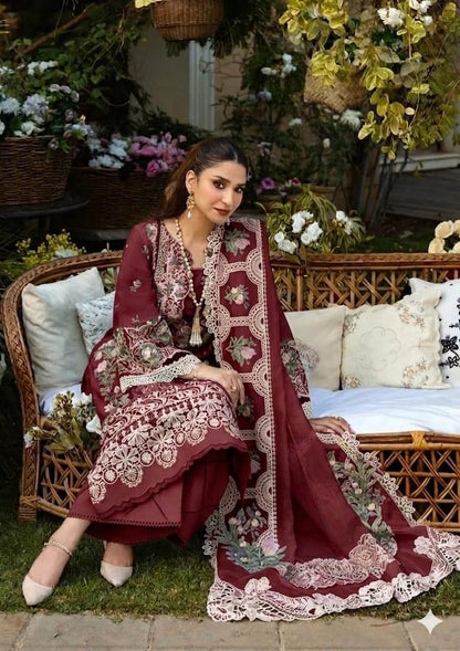 Luxury Chicken Kari Lawn Suit – Unstitched 3 Piece