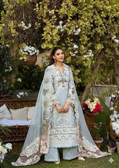 Luxury Chicken Kari Lawn Suit – Unstitched 3 Piece with Khaddi Net Dupatta