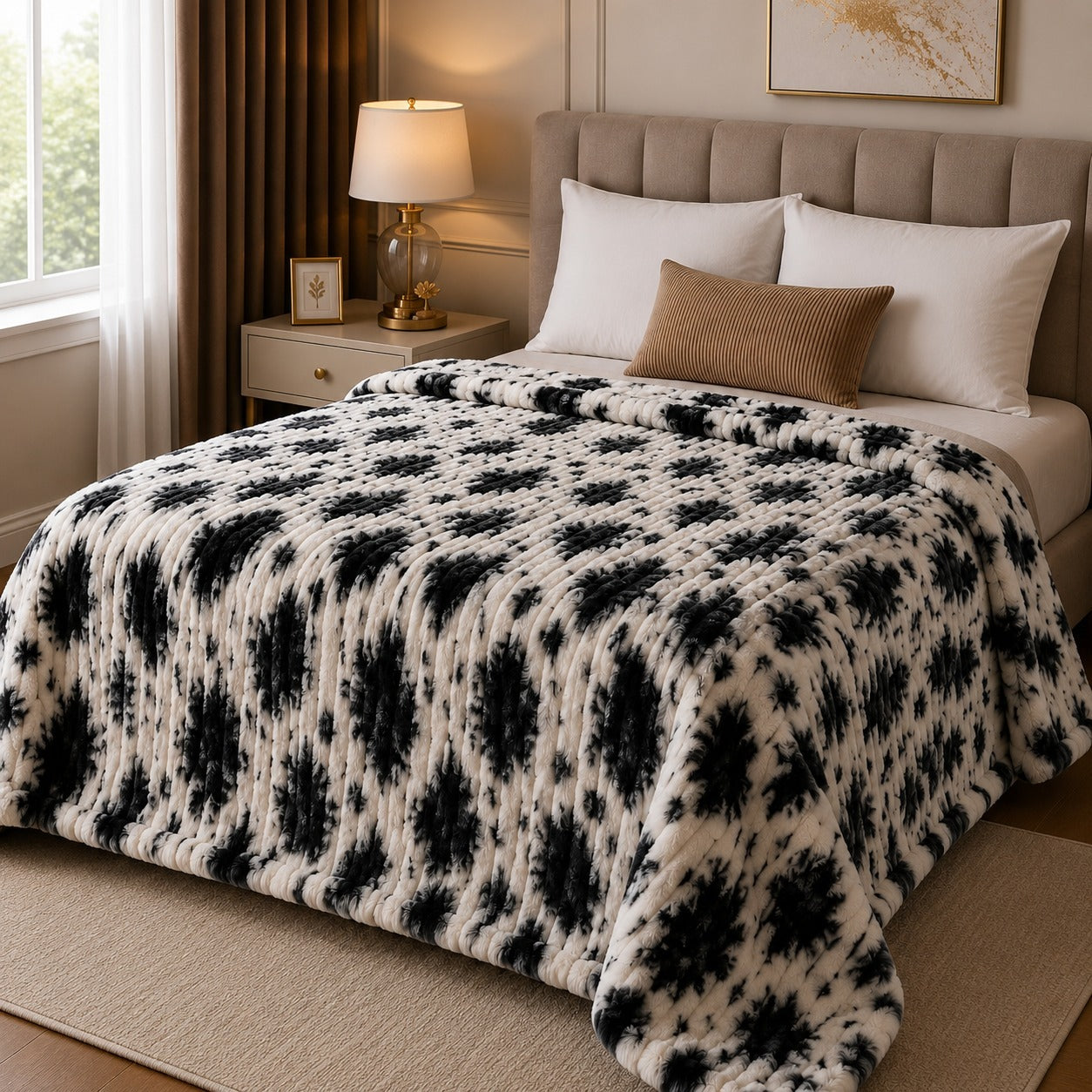 Bubble Printed AC Blanket – Premium Plush Super Soft Fleece Double Bed Blanket