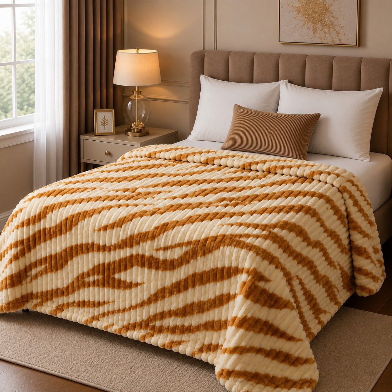 Bubble Printed AC Blanket – Premium Plush Super Soft Fleece Double Bed Blanket