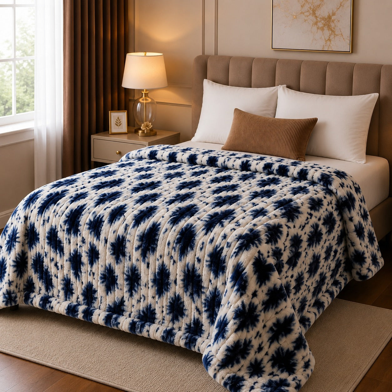 Bubble Printed AC Blanket – Premium Plush Super Soft Fleece Double Bed Blanket
