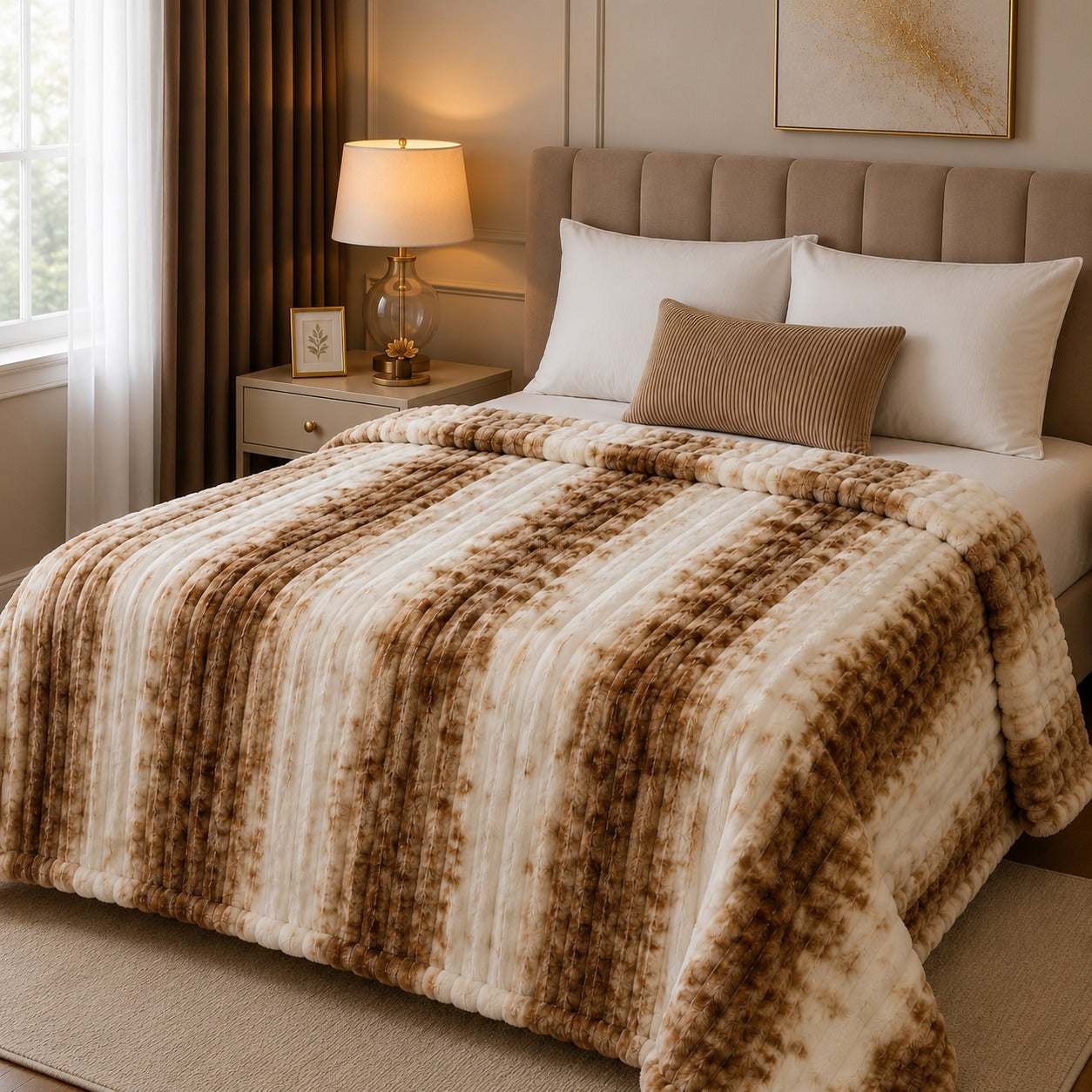 Bubble Printed AC Blanket – Premium Plush Super Soft Fleece Double Bed Blanket