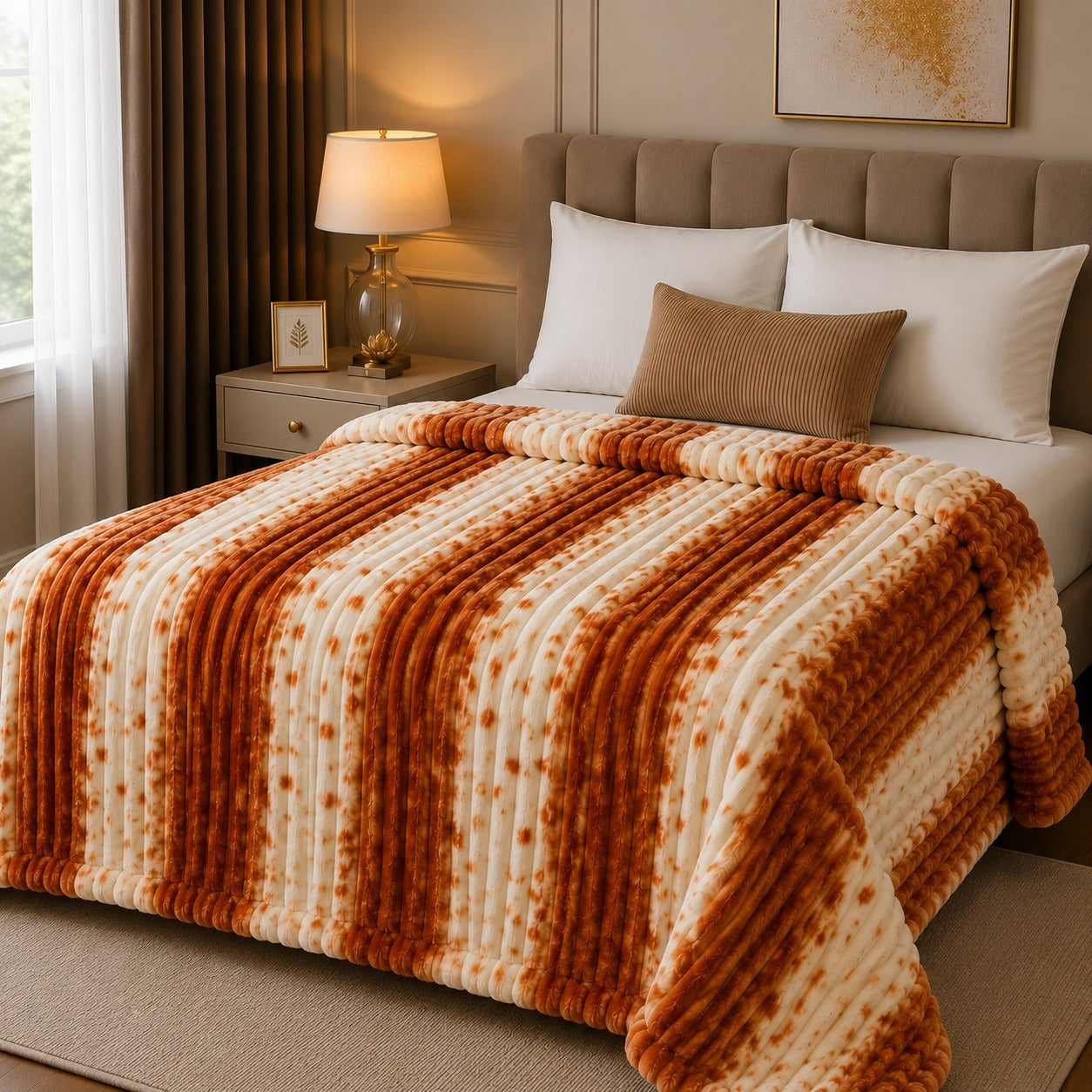 Bubble Printed AC Blanket – Premium Plush Super Soft Fleece Double Bed Blanket