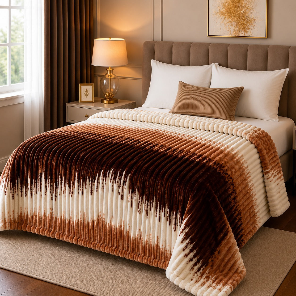 Bubble Printed AC Blanket – Premium Plush Super Soft Fleece Double Bed Blanket