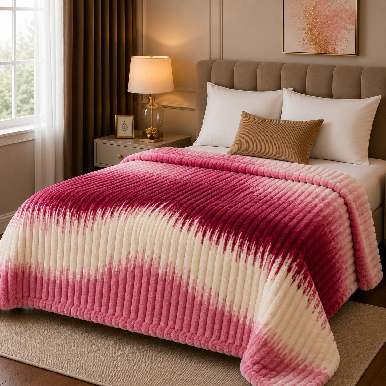 Bubble Printed AC Blanket – Premium Plush Super Soft Fleece Double Bed Blanket
