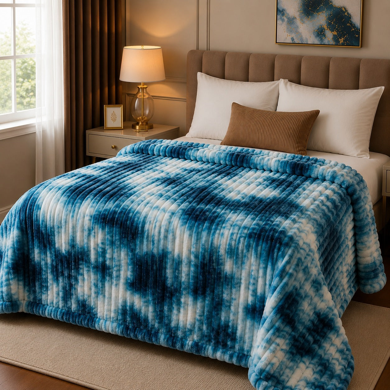 Bubble Printed AC Blanket – Premium Plush Super Soft Fleece Double Bed Blanket