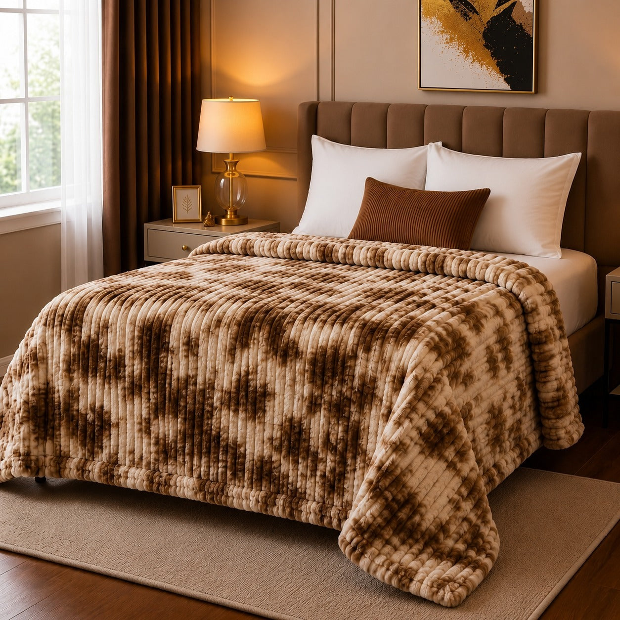 Bubble Printed AC Blanket – Premium Plush Super Soft Fleece Double Bed Blanket