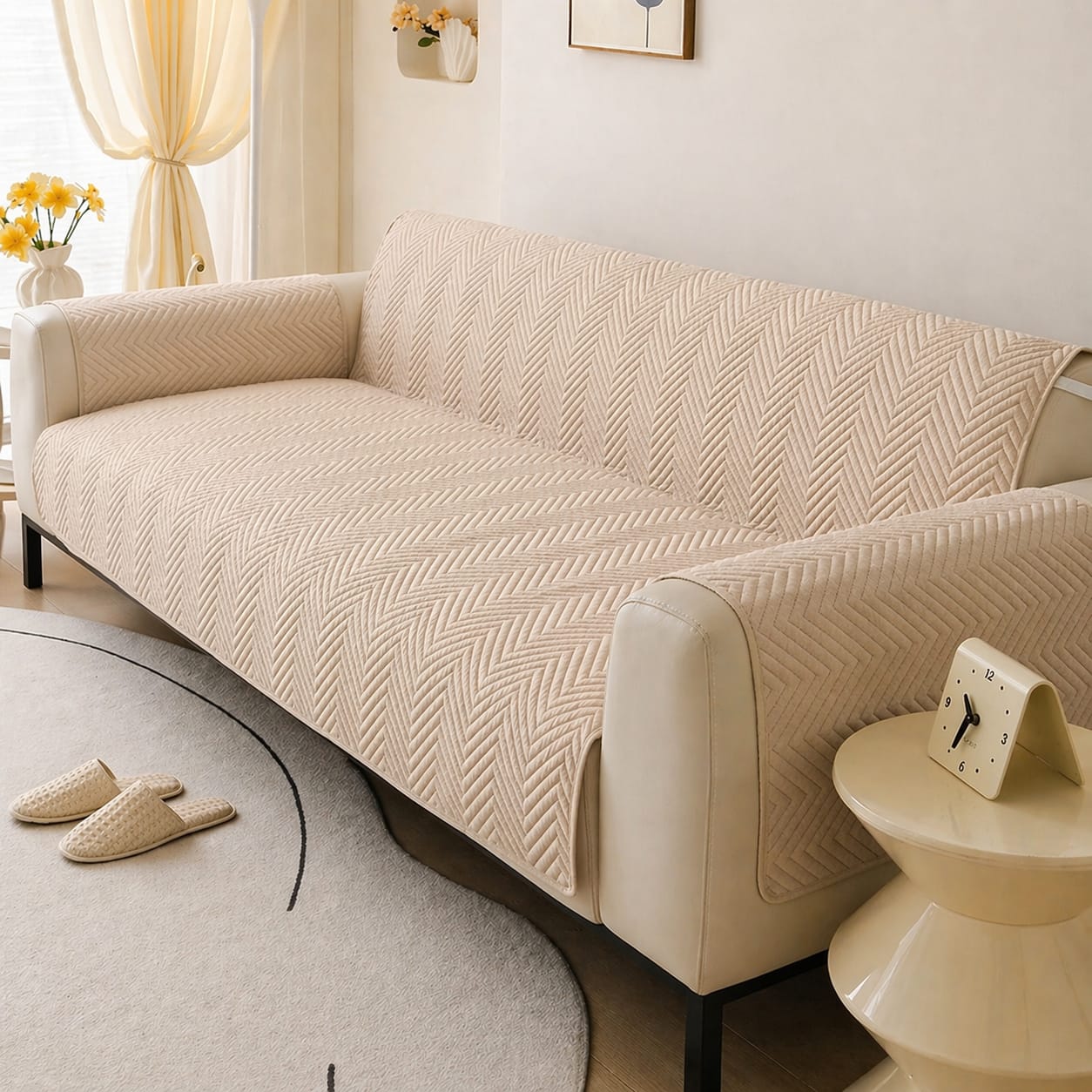 MAT Ultrasonic Soft Sofa Cover – Premium 3 Layer Microfiber Stretch Sofa Protector
