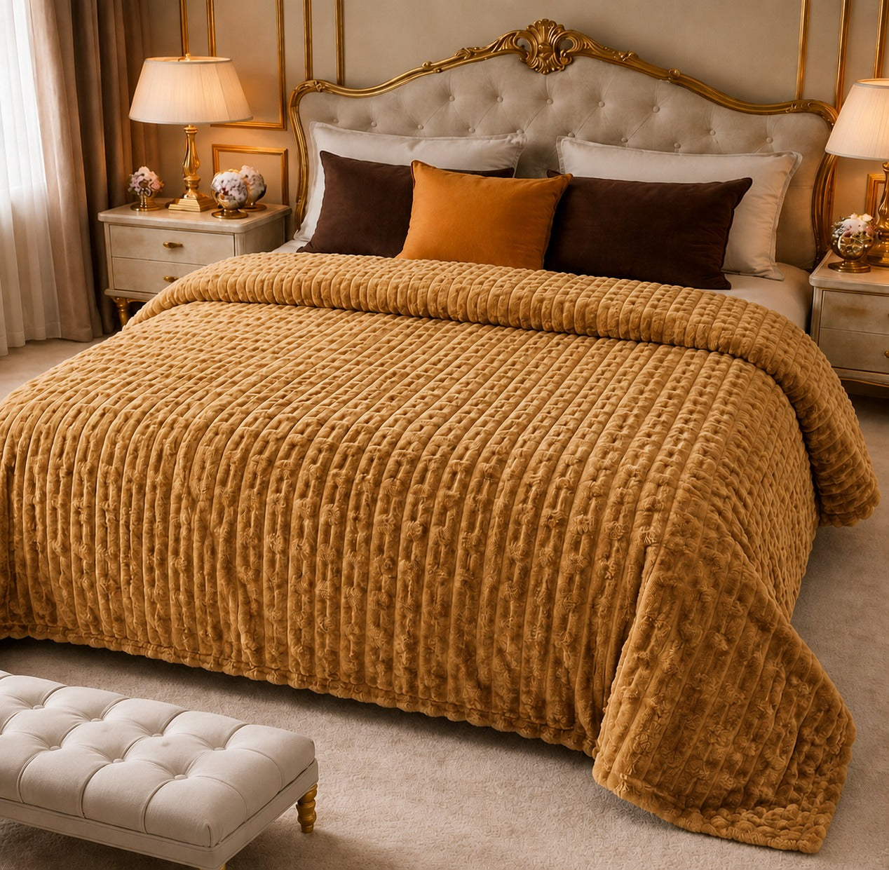 Luxury Bubble AC Blanket | Premium Plush Super Soft Fleece | Double Bed