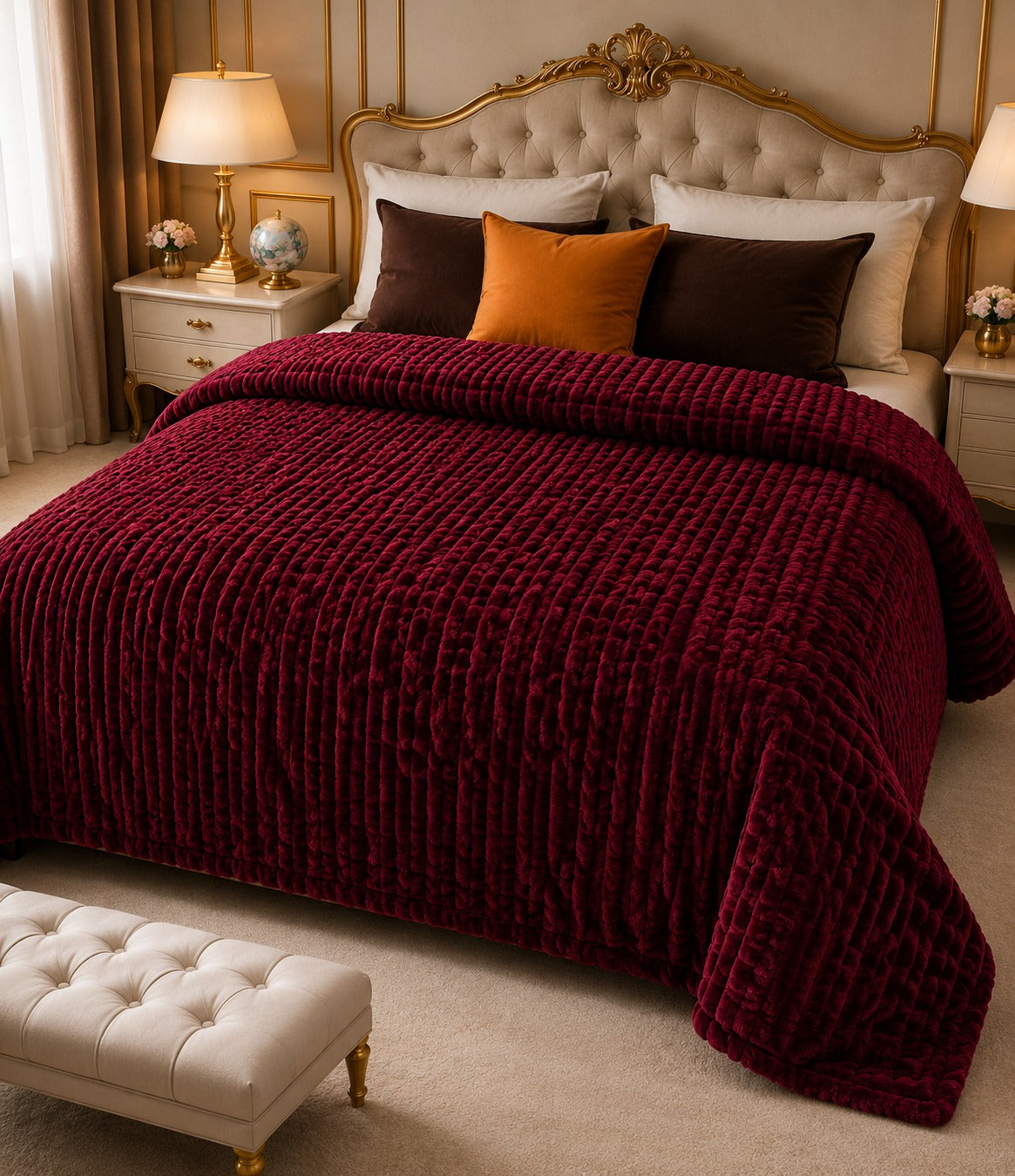 Luxury Bubble AC Blanket | Premium Plush Super Soft Fleece | Double Bed