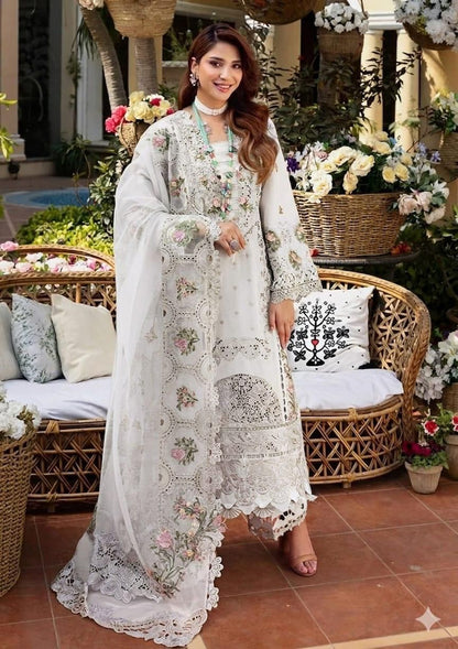 3 Piece Chikankari Embroidered Lawn Suit with Khaddi Net Dupatta – Premium Collection