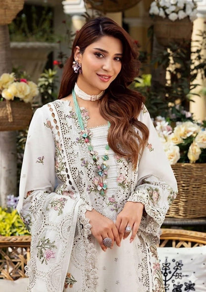 3 Piece Chikankari Embroidered Lawn Suit with Khaddi Net Dupatta – Premium Collection