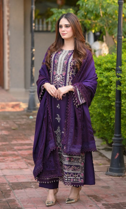 Premium Chikankari Embroidered 3 Piece Suit